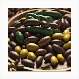 Chocolate Beans In A Bowl Canvas Print