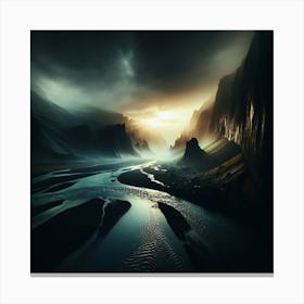 Night Fall In The Valley Canvas Print