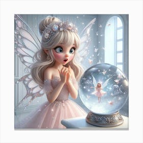 Fairy Princess & the Snow Globe 4 Canvas Print