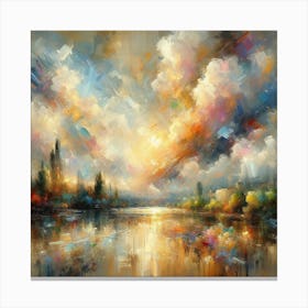 Sunset Over A Lake Canvas Print