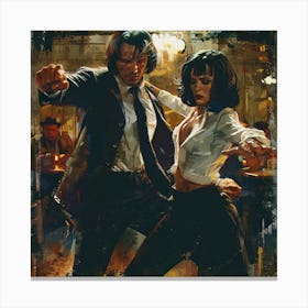 Pulp Fiction: Mia Wallace and Vincent Vega's twist contest at Jack Rabbit Slim's Scene Canvas Print