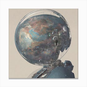 Futuristic Man In Space Canvas Print