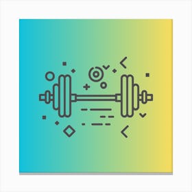 Vector Illustration Of A Dumbbell Canvas Print