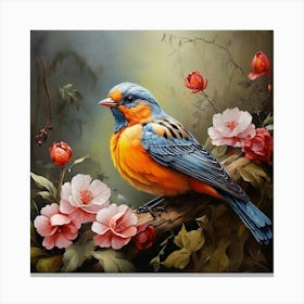 Bird On A Branch Canvas Print