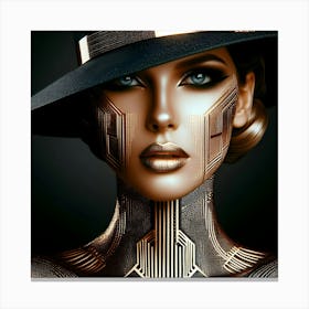 Woman In A Hat 3 Canvas Print