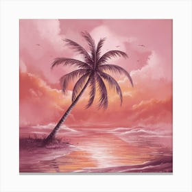 Sunset Palm Tree 1 Canvas Print