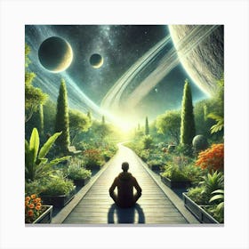 Meditation In Space.AI Canvas Print