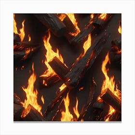 Fire Logs Canvas Print