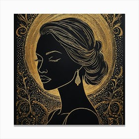 Gold And Black 13 Canvas Print