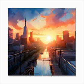 Sunset Cityscape Canvas Print