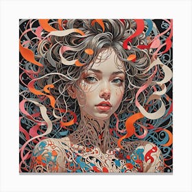 Girl With Tattoos Canvas Print