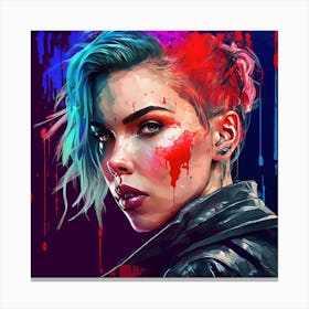 Splatter Girl 2 Canvas Print