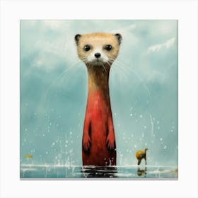 Red Meerkat In The Water Canvas Print