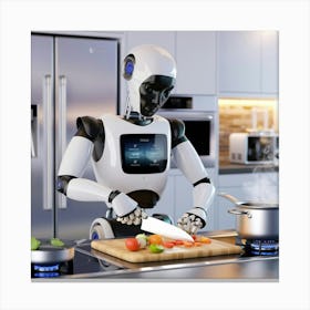 A 3d Render Of A Smart Robot Cooking Foo Up9punyjsekdfe7tagbmzq Srtn1kzaqs Pw5tuymeeng Canvas Print