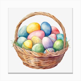 Easter Eggs In Basket 1 Canvas Print