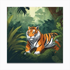 Tiger In The Jungle 2 Canvas Print