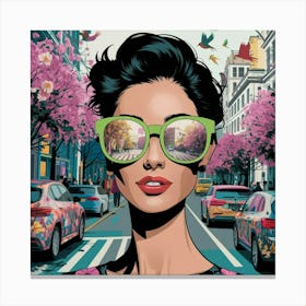 Woman in the city Canvas Print