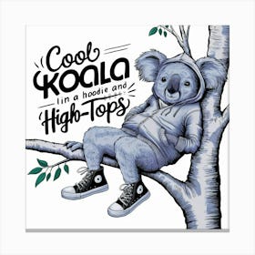 Cool Koala In A Hoodie High Tops Canvas Print