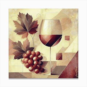 Grape And A Glass Of Wine Canvas Print