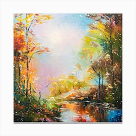 Fall forest Oil painting Art Canvas Print