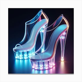 High Heeled Shoes with led lights Canvas Print