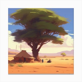 Tree In The Desert 4 Canvas Print