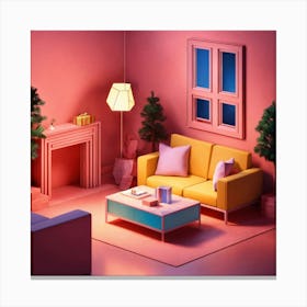 3d Rendering Of A Living Room 1 Canvas Print