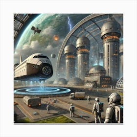 Landing At Venusian Enclave Converted Canvas Print