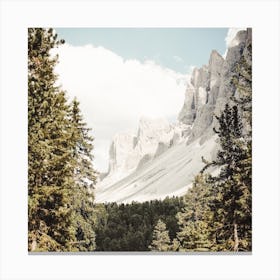 Thick Forest Mountain Square Canvas Print