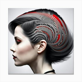 the girl with the fractal hair Canvas Print