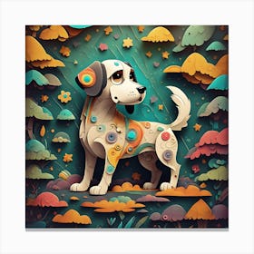 Dog In The Forest Canvas Print