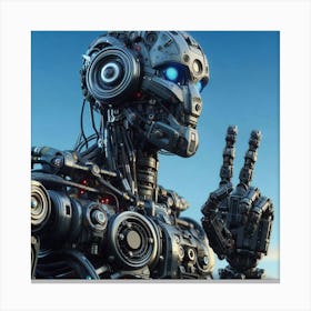 Peace Sign Robot Canvas Print