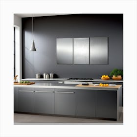 Cocina Moderna Tema Gris Canvas Print