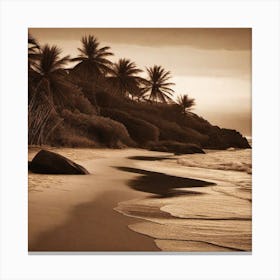 Sepia Beach 2 Canvas Print