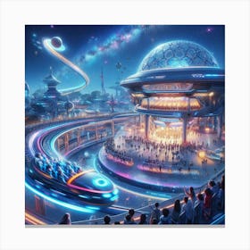 Disneyland At Night 4 Canvas Print