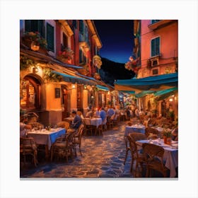 Taverna At Night Canvas Print