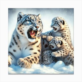 Snow Leopards 2 Canvas Print