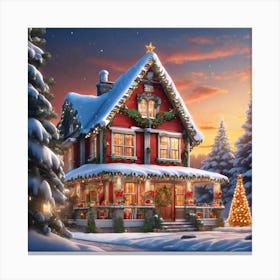 Christmas House 158 Canvas Print