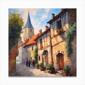 Medieval Street in France Canvas Print