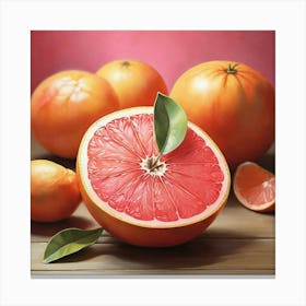 Pink Grapefruit Art Print 1 2 Canvas Print