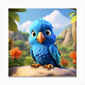 Blue parrot Canvas Print