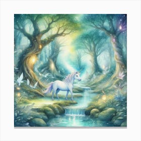 Unicorn In The Forest 1 Canvas Print