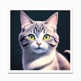 Authentic Portrait Of A Cute Cat Canvas Print