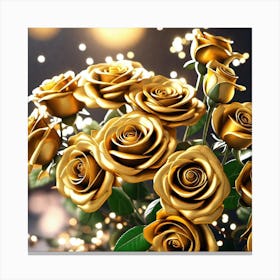 Gold Roses 7 Canvas Print