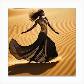 African Woman In Sand Canvas Print