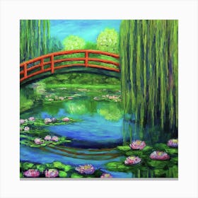 Water Lily Bridge Canvas Print