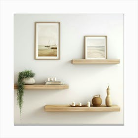 Three Floating Shelves Canvas Print