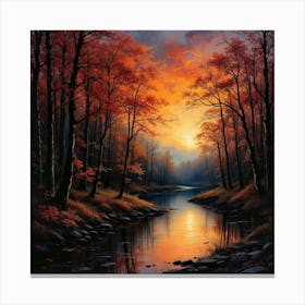 Sunset In The Woods Canvas Print