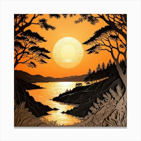 Sunset In The Woods Canvas Print