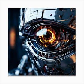 Robotic Eye Close Up Artificial Android Cyborg Technological Futuristic Mechanical Digital (3) Canvas Print